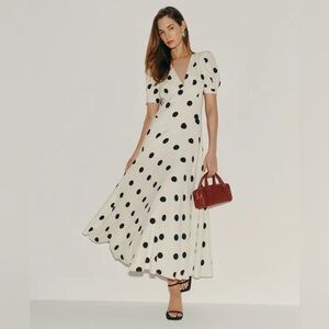 Elegant Polka Dot Maxi Dress